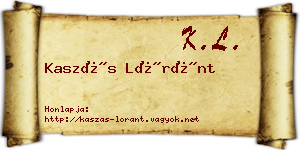 Kaszás Lóránt névjegykártya